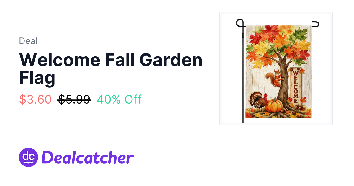 Amazon - Welcome Fall Garden Flag $3.60