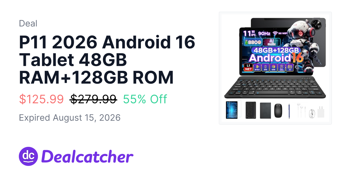 Amazon - P11 2026 Android 16 Tablet 48GB RAM+128GB ROM $125.99