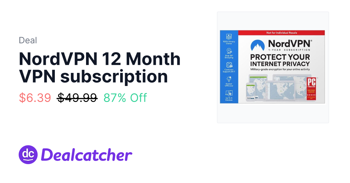 Microcenter - NordVPN 12 Month VPN subscription $6.39