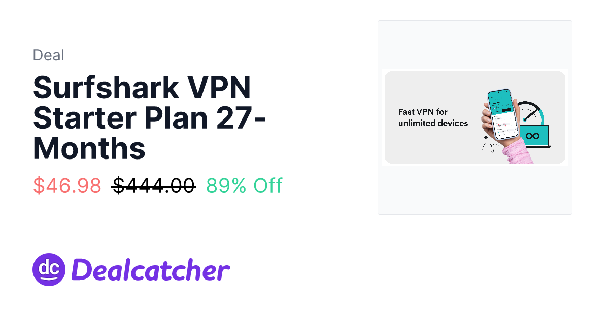 Surfshark - Surfshark VPN Starter Plan 27-Months $46.98