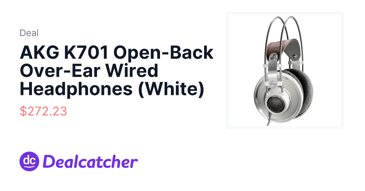 Amazon - AKG K701 Open-Back Over-Ear Wired Headphones (White) $273.41