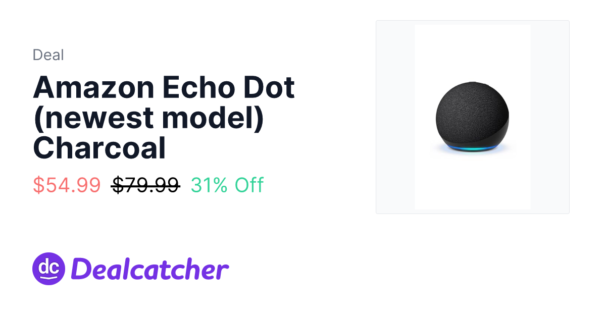 Amazon - Amazon Echo Dot (newest model) Charcoal $54.99