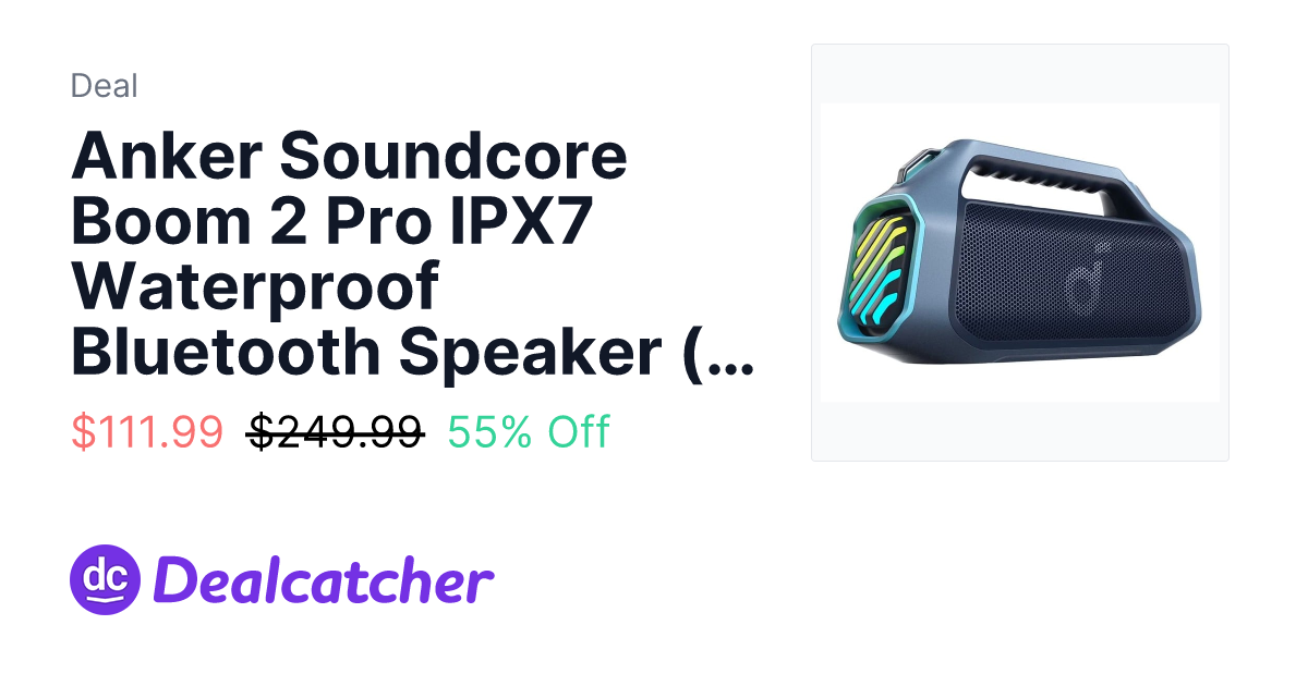 Woot - Anker Soundcore Boom 2 Pro IPX7 Waterproof Bluetooth Speaker (Mobile App Deal) $111.99