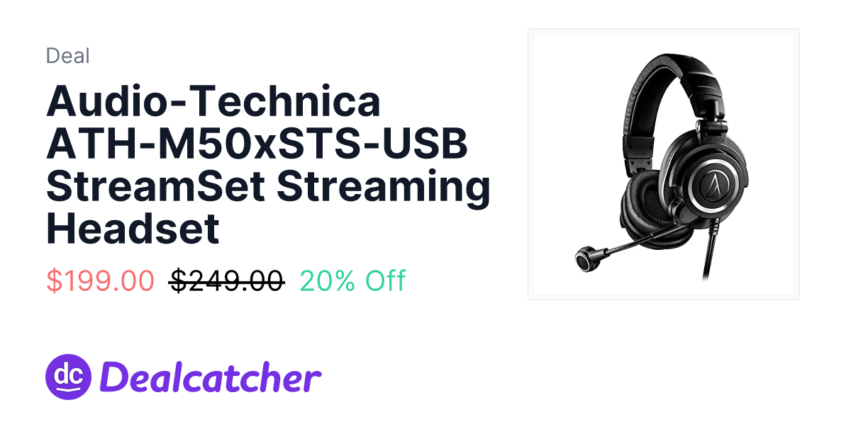 Amazon - Audio-Technica ATH-M50xSTS-USB StreamSet Streaming Headset $199.00