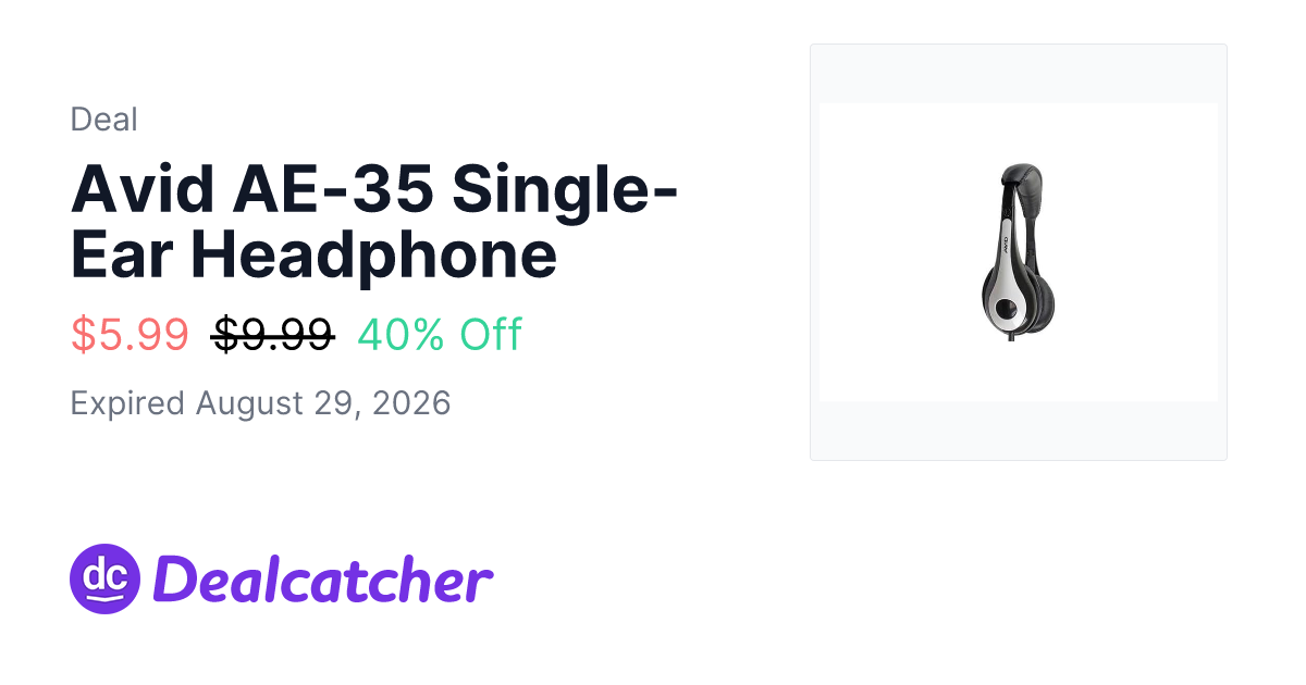 Woot - Avid AE-35 Single-Ear Headphone $5.99