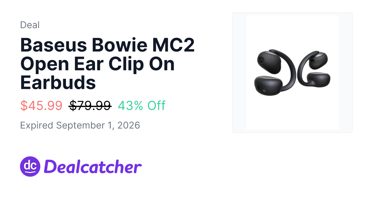 Amazon - Baseus Bowie MC2 Open Ear Clip On Earbuds $45.99