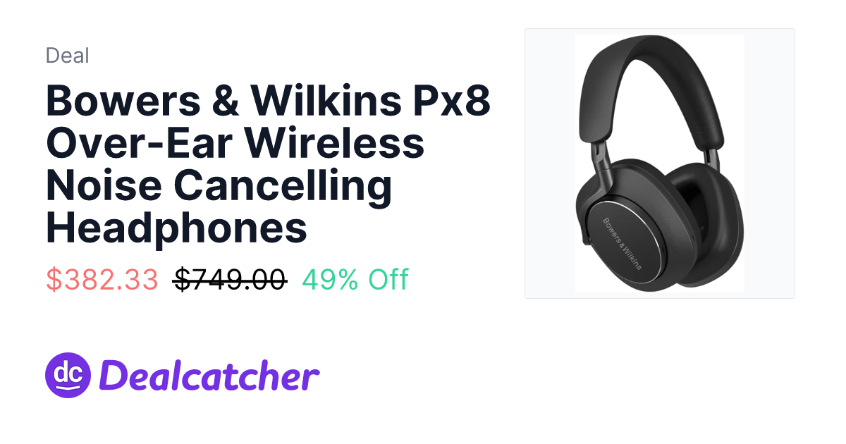 Amazon - Bowers & Wilkins Px8 Over-Ear Wireless Noise Cancelling Headphones $369.94