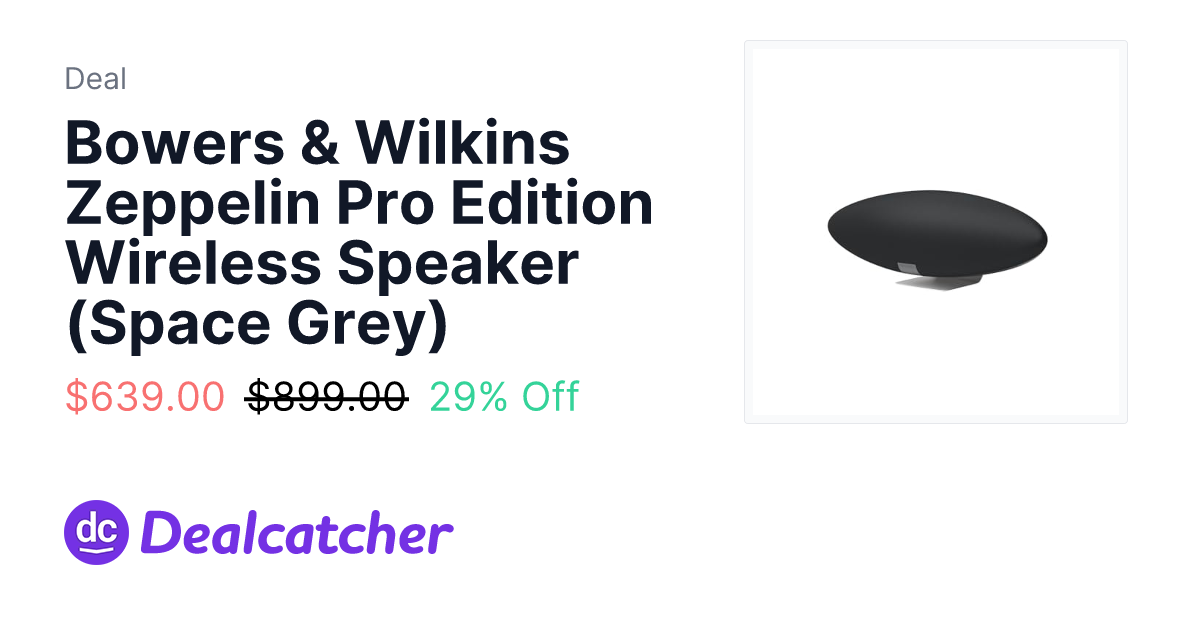 Amazon - Bowers & Wilkins Zeppelin Pro Edition Wireless Speaker (Space Grey) $639.00