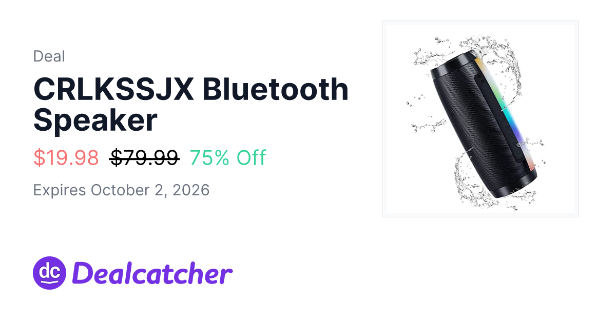 Amazon - CRLKSSJX Bluetooth Speaker $19.98