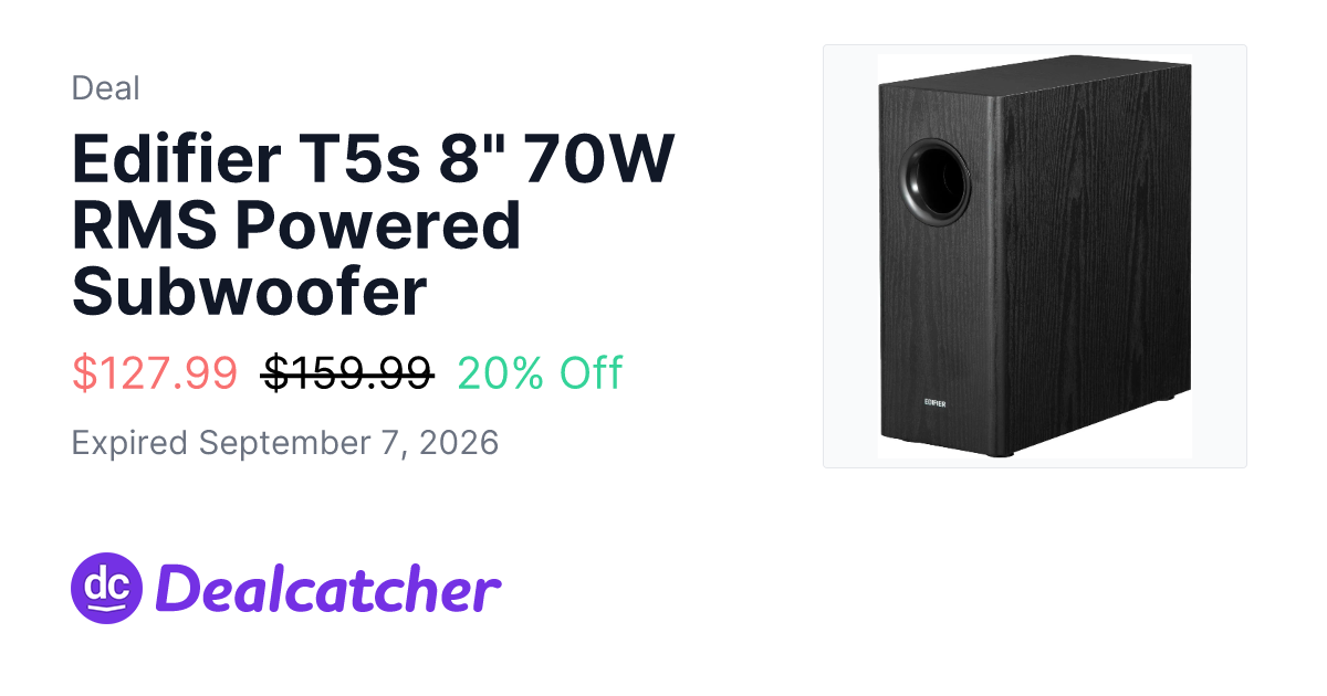eBay - Edifier T5s 8" 70W RMS Powered Subwoofer $127.99