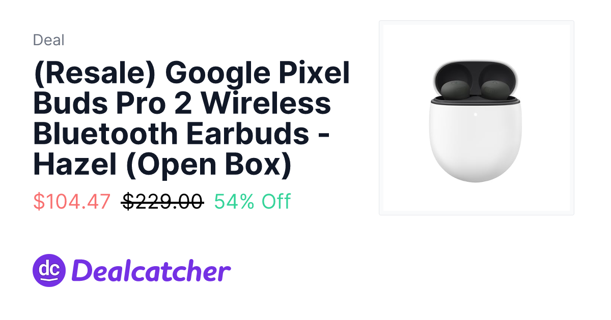 Amazon - (Resale) Google Pixel Buds Pro 2 Wireless Bluetooth Earbuds - Hazel (Open Box) $104.47