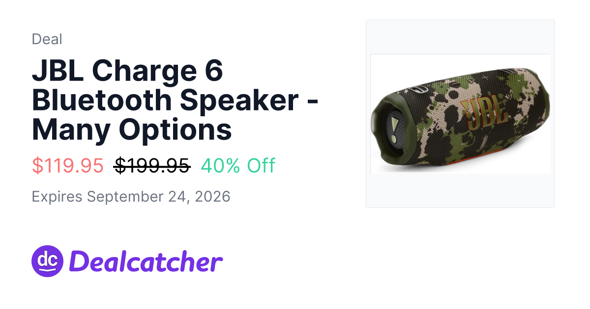Woot - JBL Charge 6 Bluetooth Speaker - Many Options $119.95