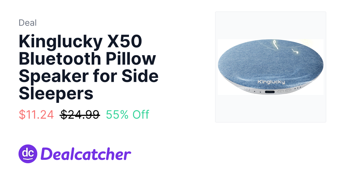 Amazon - Kinglucky X50 Bluetooth Pillow Speaker for Side Sleepers $11.24