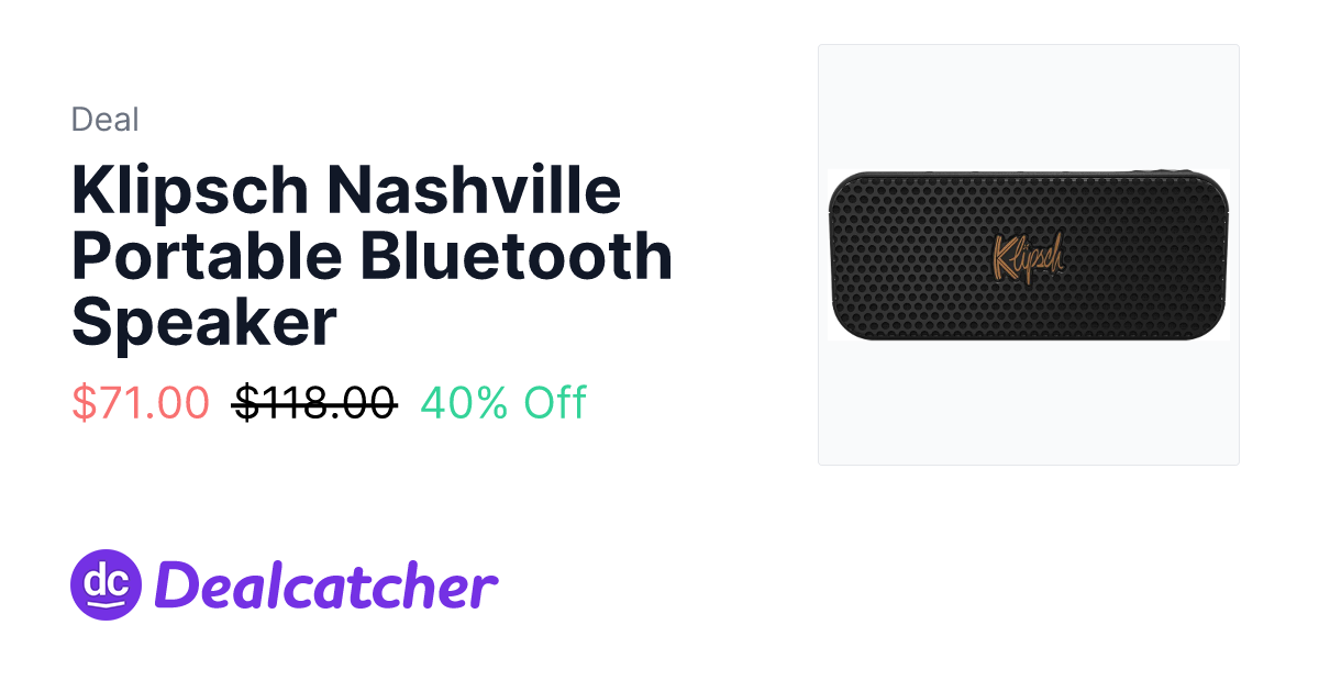 Adorama - Klipsch Nashville Portable Bluetooth Speaker $71.00