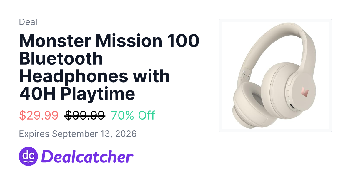 Amazon - Monster Mission 100 Bluetooth Headphones with 40H Playtime $29.99