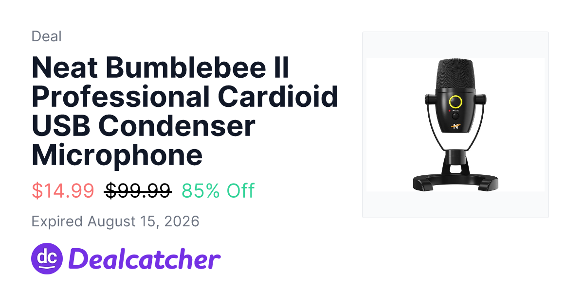 Woot - Neat Bumblebee II Professional Cardioid USB Condenser Microphone $14.99