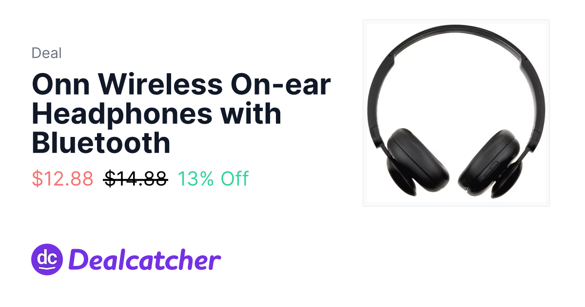 Walmart - Onn Wireless On-ear Headphones with Bluetooth $12.88