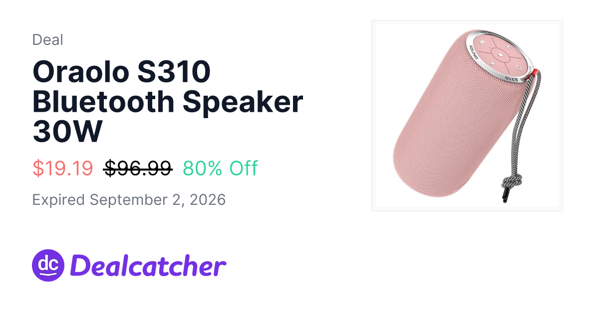 Amazon - Oraolo S310 Bluetooth Speaker 30W $19.19
