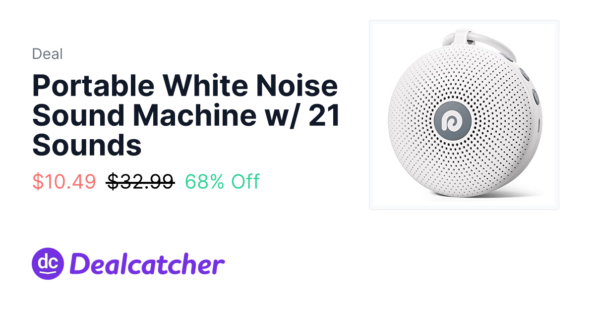Amazon - Portable White Noise Sound Machine w/ 21 Sounds $10.49