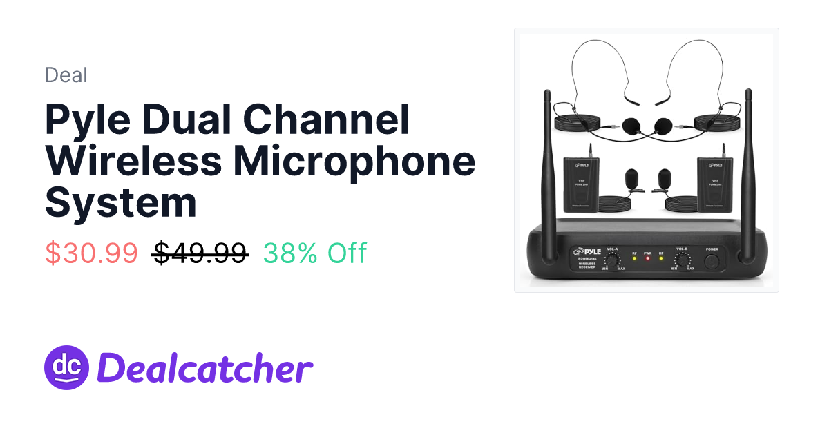 Amazon - Pyle Dual Channel Wireless Microphone System $30.99
