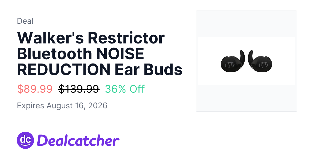 Woot - Walker's Restrictor Bluetooth NOISE REDUCTION Ear Buds $89.99