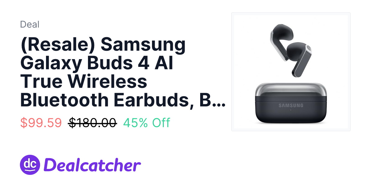 Amazon - (Resale) Samsung Galaxy Buds 4 AI True Wireless Bluetooth Earbuds, Black $99.59