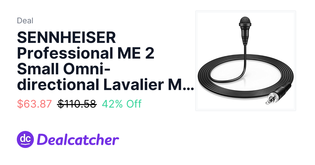 Amazon - SENNHEISER Professional ME 2 Small Omni-directional Lavalier Microphone $63.87