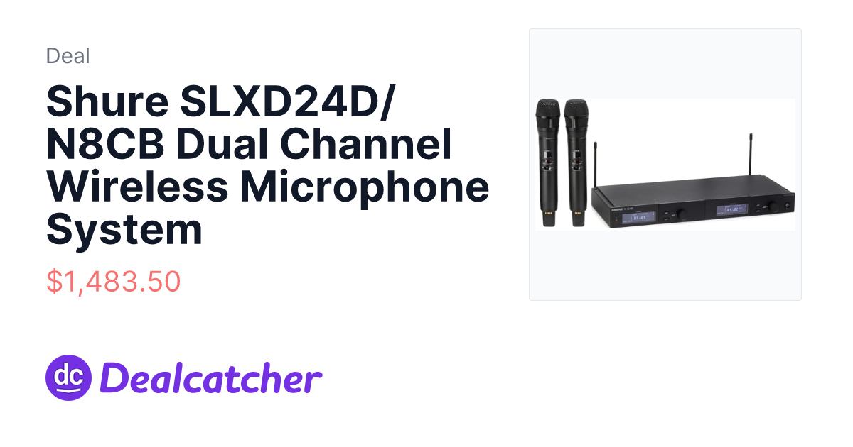 Amazon - Shure SLXD24D/N8CB Dual Channel Wireless Microphone System $1,483.50