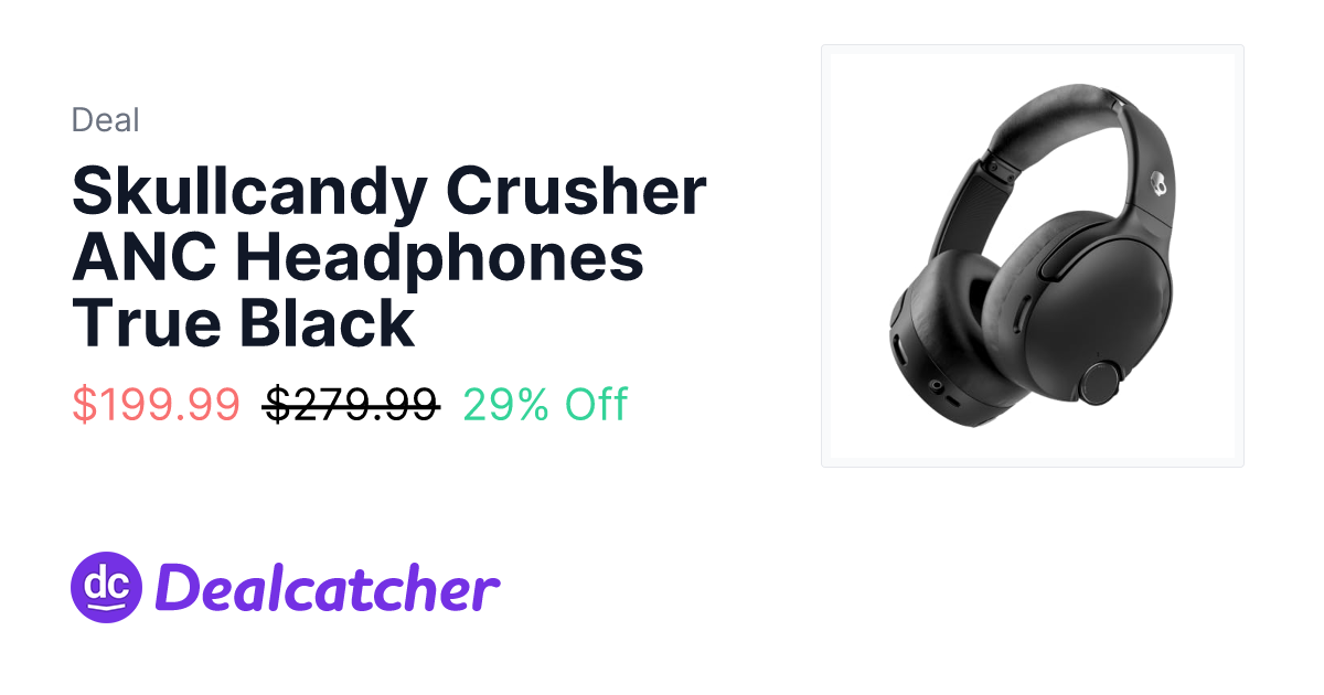 Amazon - Skullcandy Crusher ANC Headphones True Black $199.99