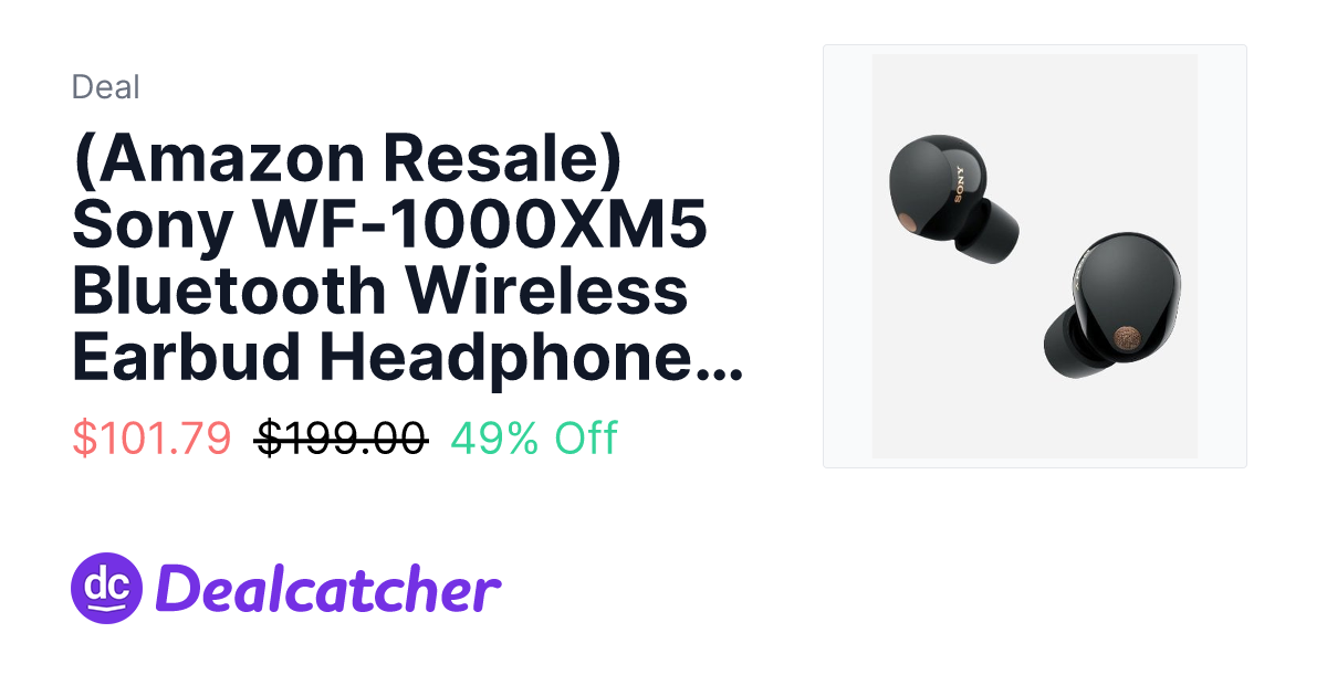 Amazon - (Amazon Resale) Sony WF-1000XM5 Bluetooth Wireless Earbud Headphones (Used - Like New) $101.79