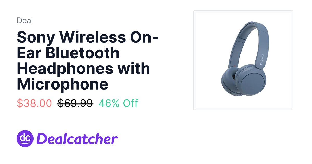Amazon - Sony Wireless On-Ear Bluetooth Headphones with Microphone $38.00