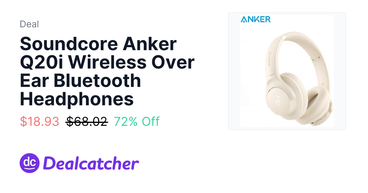AliExpress - Soundcore Anker Q20i Wireless Over Ear Bluetooth Headphones $18.93