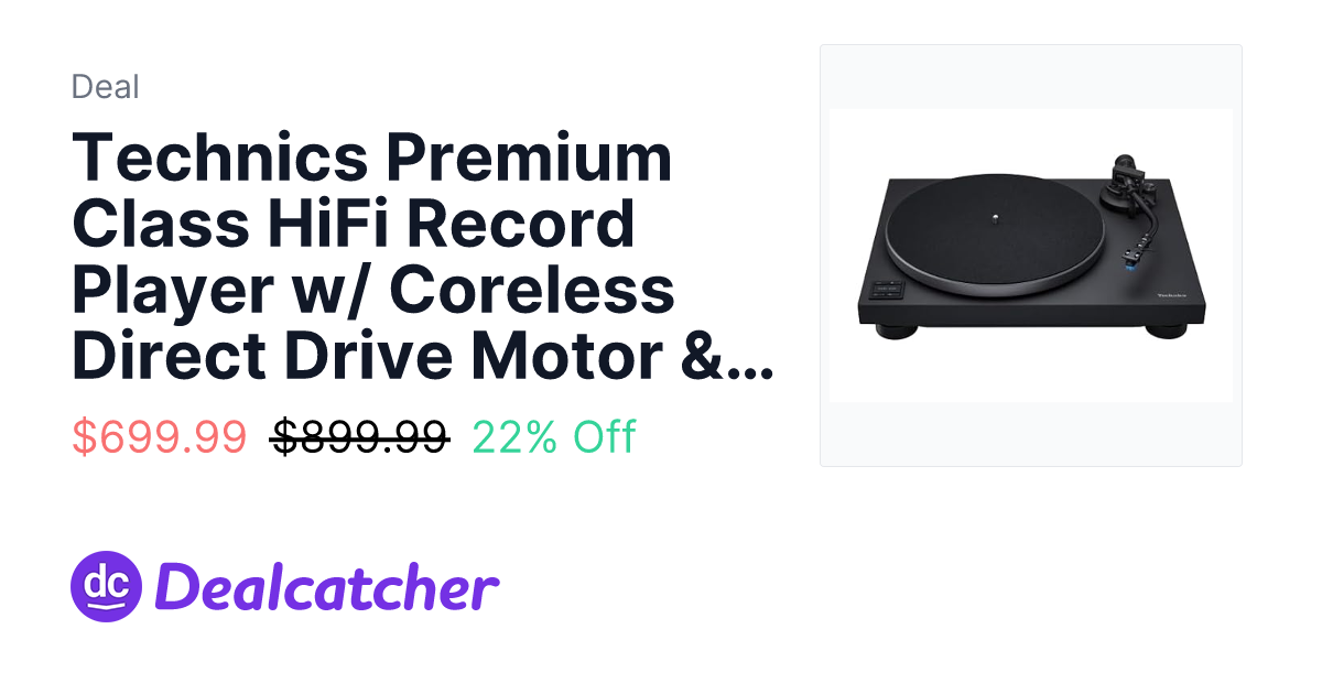 Amazon - Technics Premium Class HiFi Record Player w/ Coreless Direct Drive Motor & Bluetooth (SL-40CBT) $699.99
