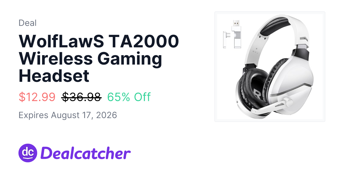 Amazon - WolfLawS TA2000 Wireless Gaming Headset $12.99