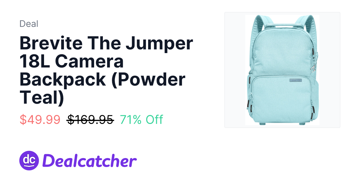 B&H Photo - Brevite The Jumper 18L Camera Backpack (Powder Teal) $49.99