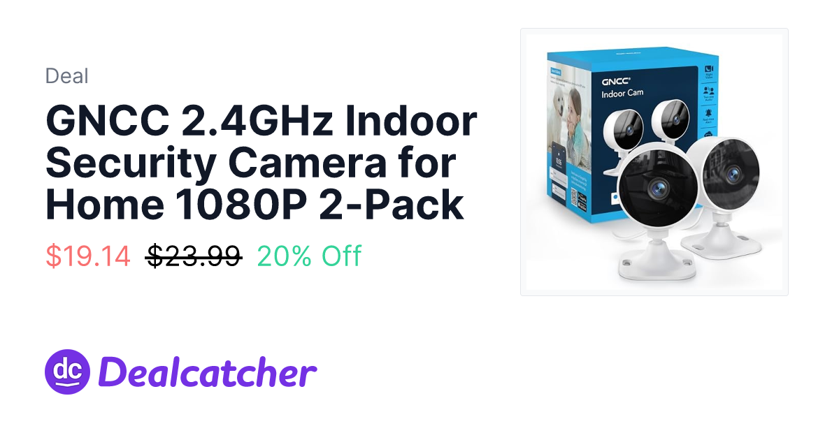 Amazon - GNCC 2.4GHz Indoor Security Camera for Home 1080P 2-Pack $19.14