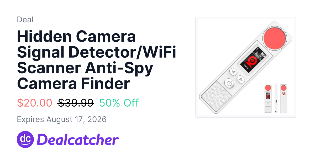 Amazon - Hidden Camera Signal Detector/WiFi Scanner Anti-Spy Camera Finder $20.00