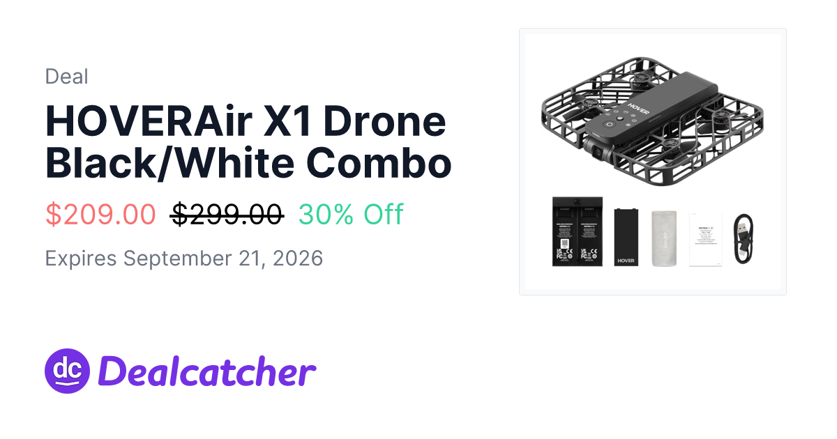 Amazon - HOVERAir X1 Drone Black/White Combo $209.00