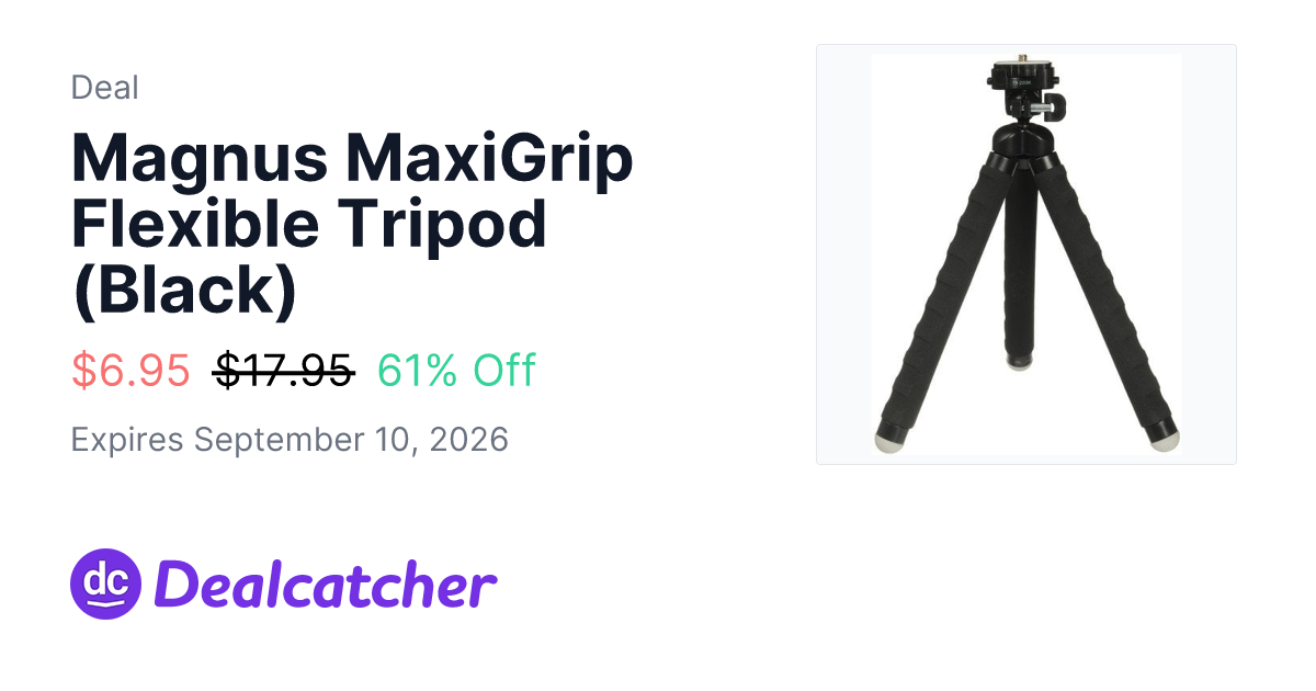B&H Photo - Magnus MaxiGrip Flexible Tripod (Black) $6.95
