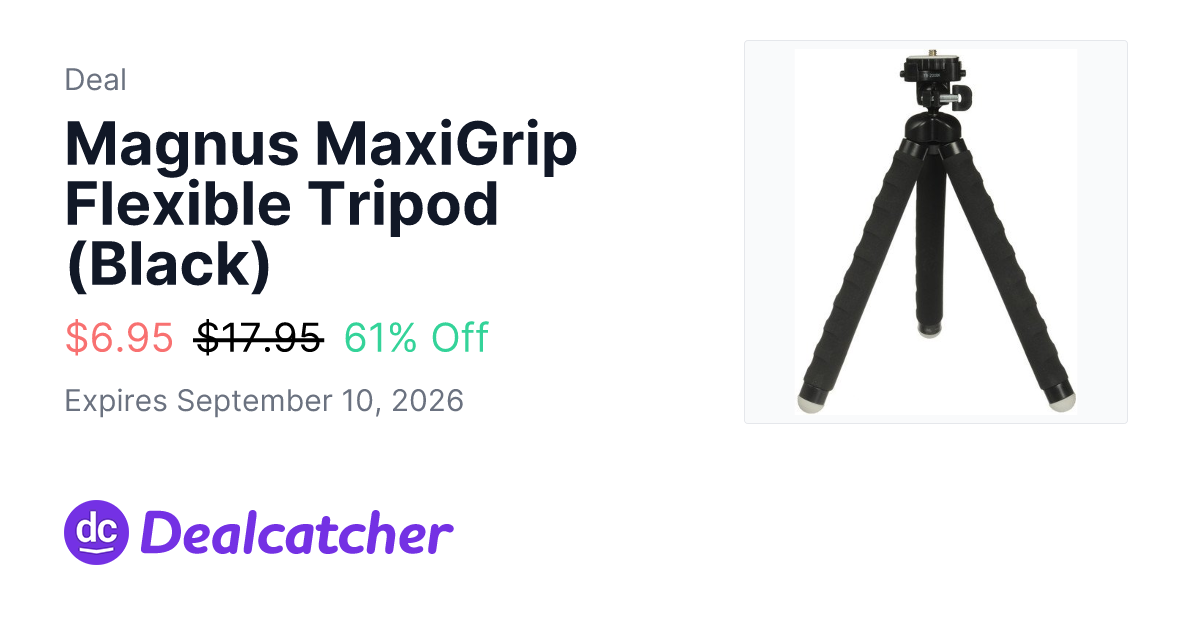 B&H Photo - Magnus MaxiGrip Flexible Tripod (Black) $6.95