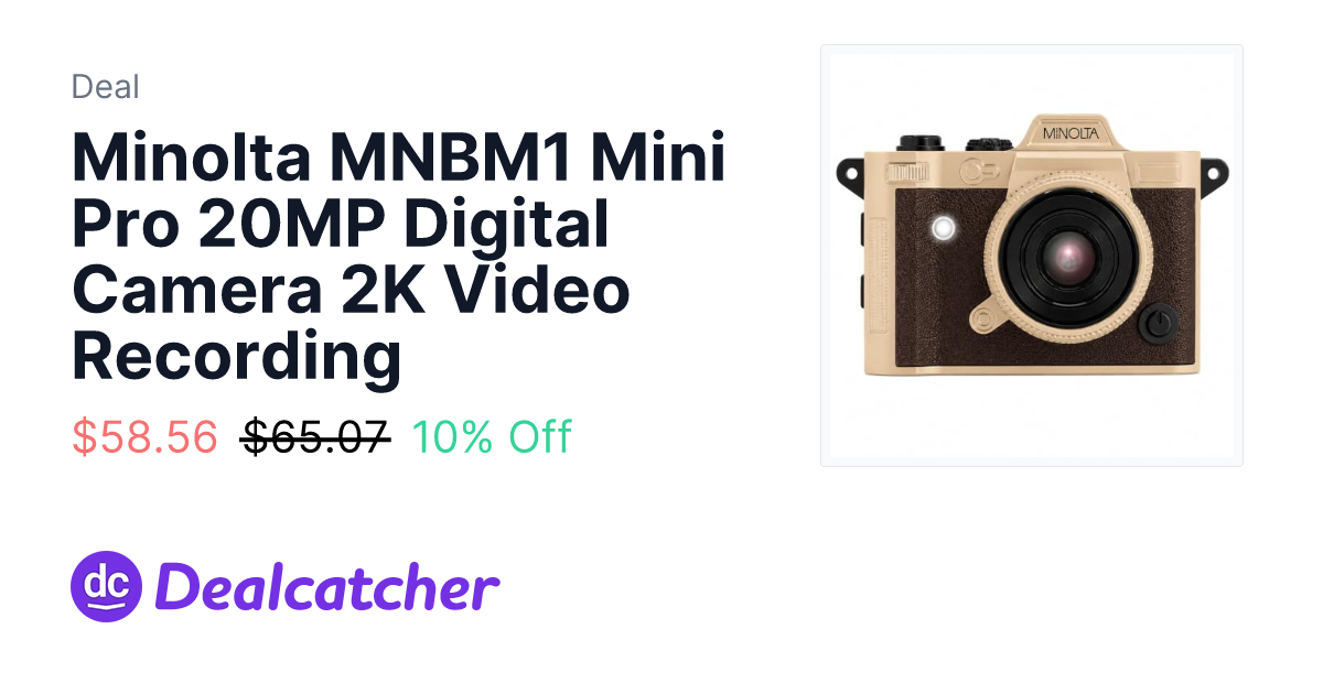 Amazon - Minolta MNBM1 Mini Pro 20MP Digital Camera 2K Video Recording $58.56