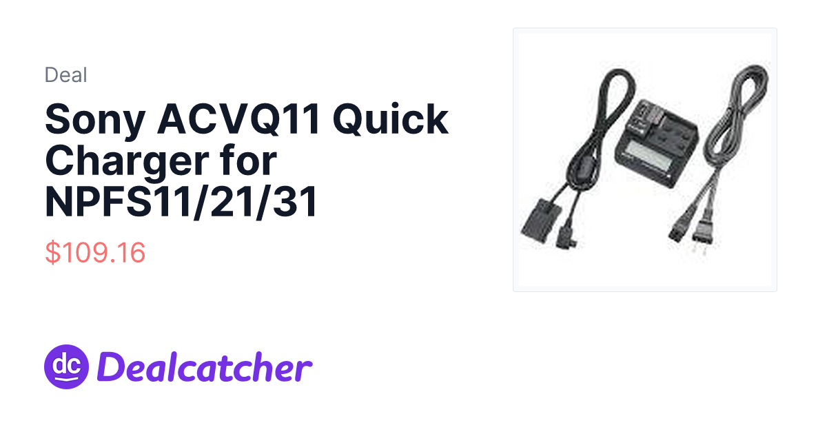 Amazon - Sony ACVQ11 Quick Charger for NPFS11/21/31 $109.02