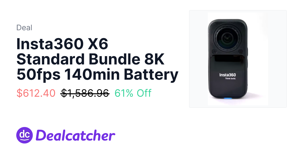 AliExpress - Insta360 X6 Standard Bundle 8K 50fps 140min Battery $612.40