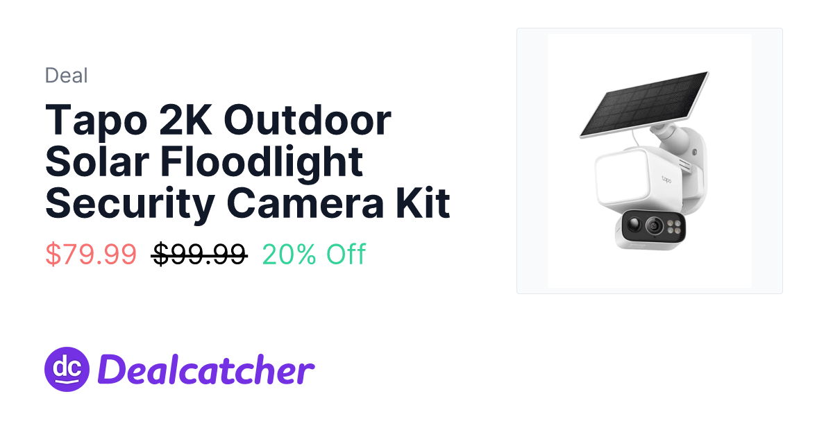 Amazon - Tapo 2K Outdoor Solar Floodlight Security Camera Kit $79.99