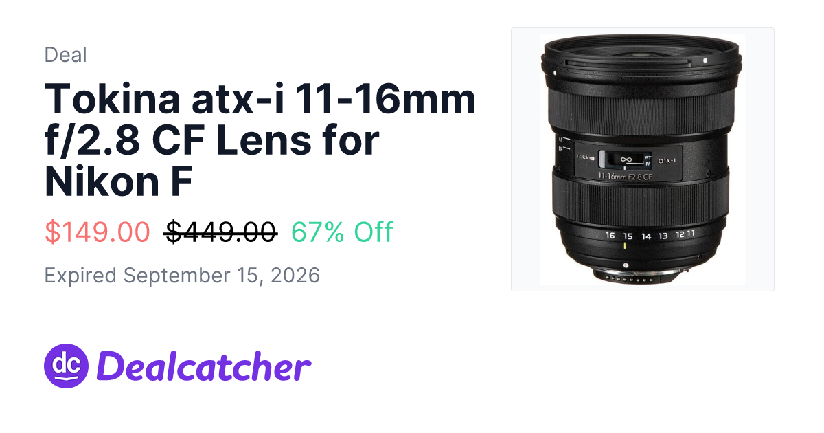 B&H Photo - Tokina atx-i 11-16mm f/2.8 CF Lens for Nikon F $149.00
