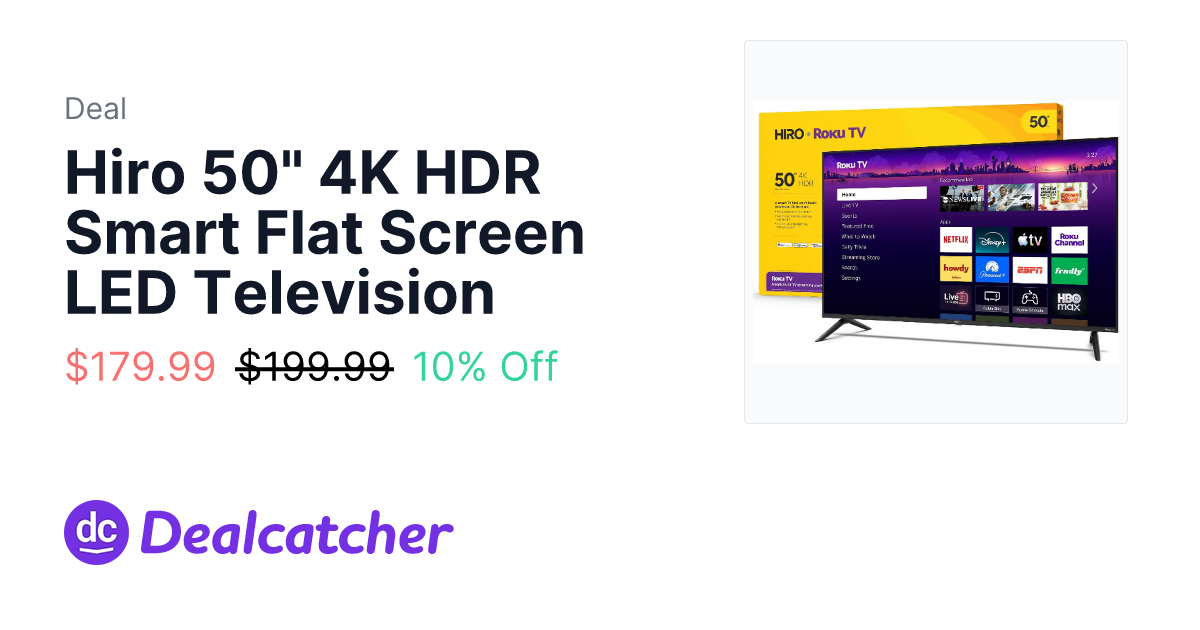 Target - Hiro 50" 4K HDR Smart Flat Screen LED Television $179.99