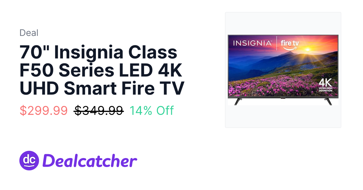 Amazon - 70" Insignia Class F50 Series LED 4K UHD Smart Fire TV $299.99