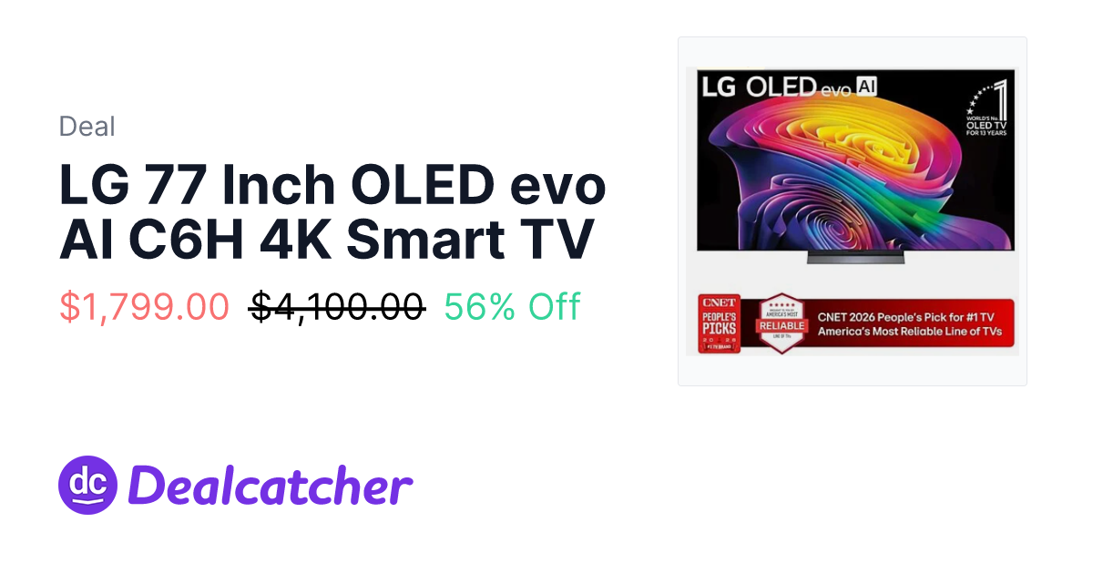 LG Electronics - LG 77 Inch OLED evo AI C6H 4K Smart TV $1,799.00