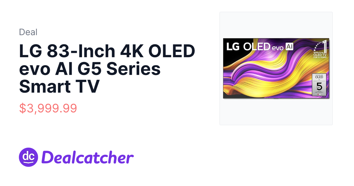 Amazon - LG 83-Inch 4K OLED evo AI G5 Series Smart TV $3,999.99