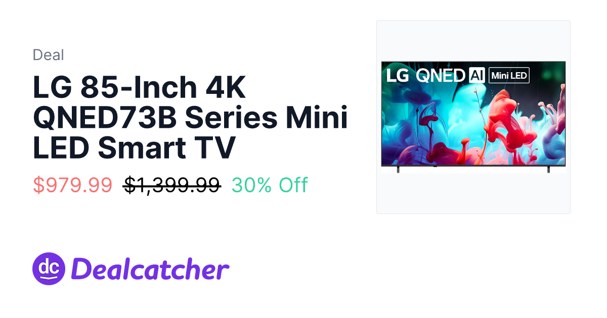 Amazon - LG 85-Inch 4K QNED73B Series Mini LED Smart TV $979.99